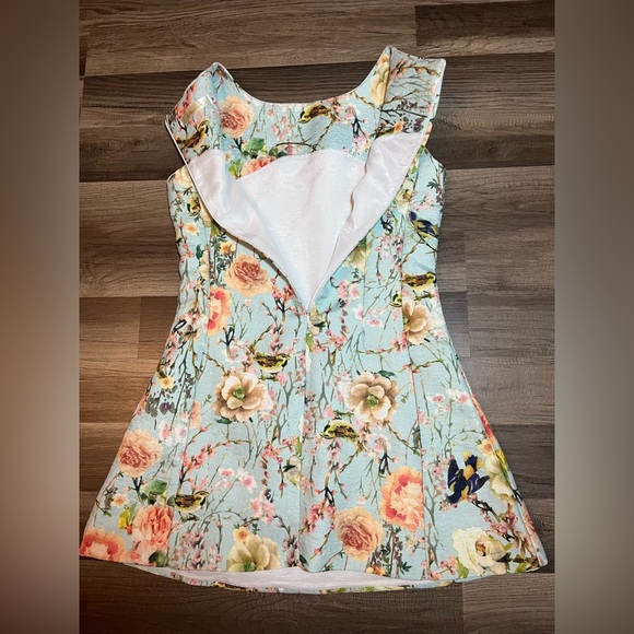 Midasen Pastel Winery Fit&Flare Floral Mini Dress SZ M - Picture 8 of 14